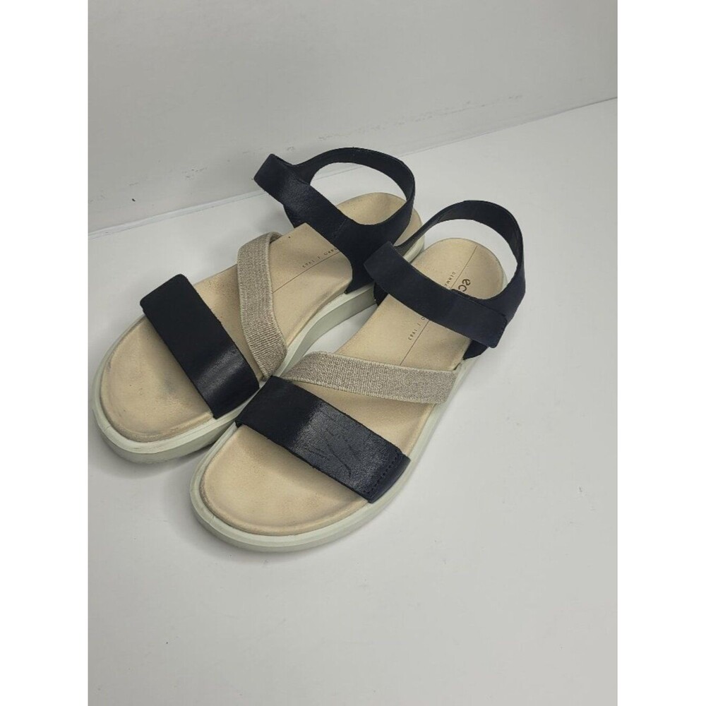 ECCO Flowt Sandals Tan Leather Adjustable Strap Casual classic size 41 10-10.5